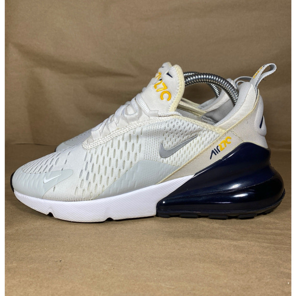 Nike Air Max 270 GS Size 7Y 'White Midnight Navy' Running Shoes 943345-109 - Picture 2 of 12